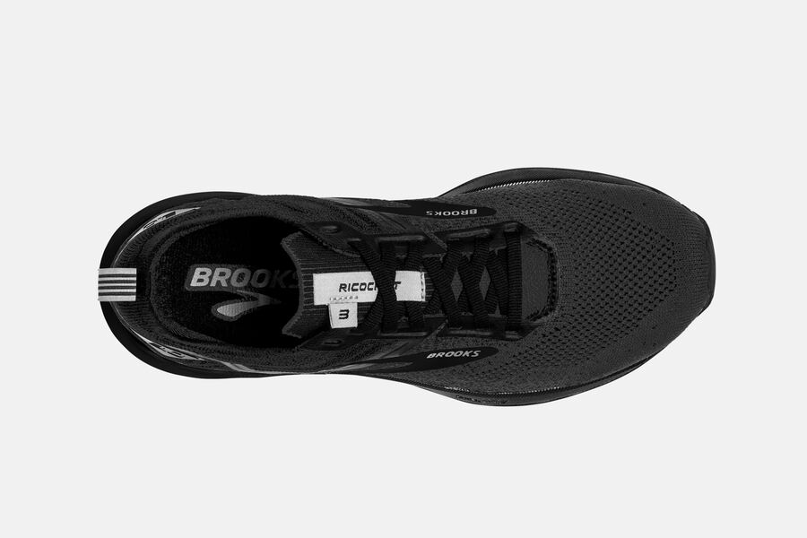 Brooks Running Shoes Mens Black - Ricochet 3 Road - 6439-IEGJD